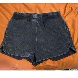 She + Sky Black Corduroy Shorts